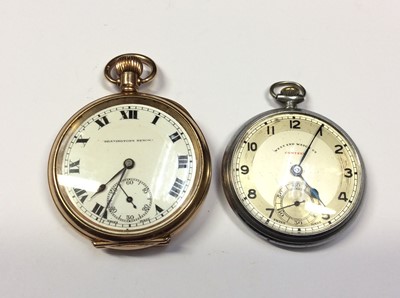 Lot 607 - Gold plated Bravingtons Renown pocket watch and West End Watch Co pocket watch (2)