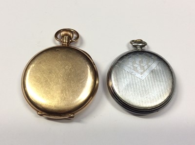 Lot 607 - Gold plated Bravingtons Renown pocket watch and West End Watch Co pocket watch (2)