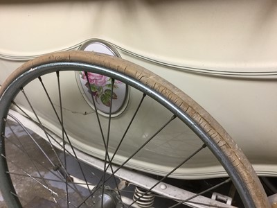 Lot 1123 - Vintage Wilson silver cross type pram in cream with a green hood