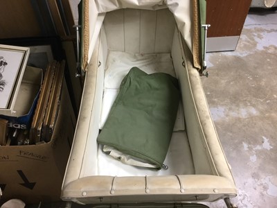 Lot 1123 - Vintage Wilson silver cross type pram in cream with a green hood