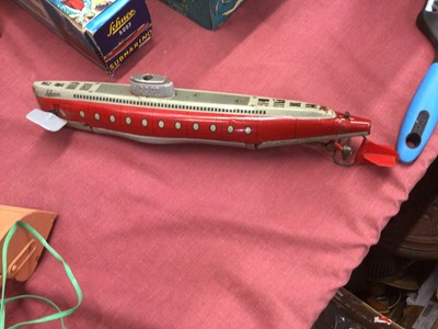 Lot 1648 - Selection of boxed models including Japanese Show Boat, Schuco Submarine