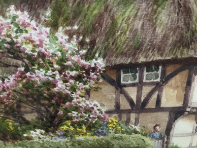 Lot 239 - William Harford watercolour- cottage scene, signed, glazed frame, 17 x 13cm
