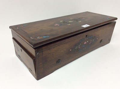 Lot 1126 - Good quality 19th century Swiss music box by Eugene Bornand, signed and numbered 3761, in rosewood case with brass inlay, large winding key and small lock key. Lunch of the comb 33cm, length of the...