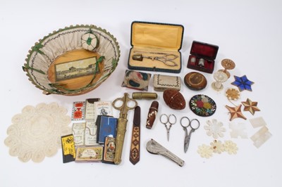 Lot 707 - Collection of antique sewing accessories