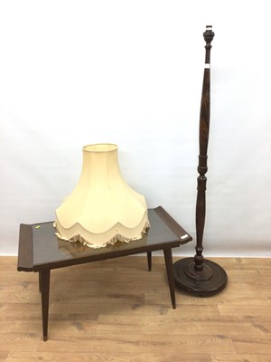 Lot 258 - Oriental coffee table and similar standard lamp with shade
