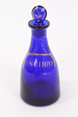 Lot 716 - Very rare Regency cobalt blue miniature decanter