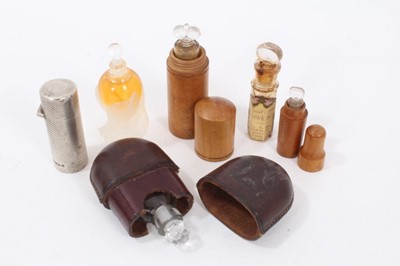 Lot 718 - Modern Lalique glass scent bottle and contents, silver scent bottle, together with other scent bottles