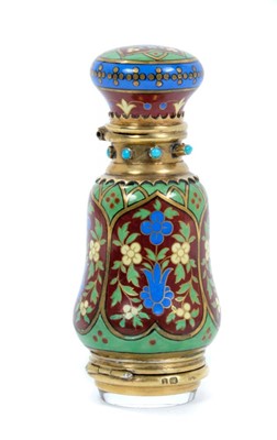 Lot 721 - Fine quality Victorian aesthetic cloisonné and silver gilt scent bottle