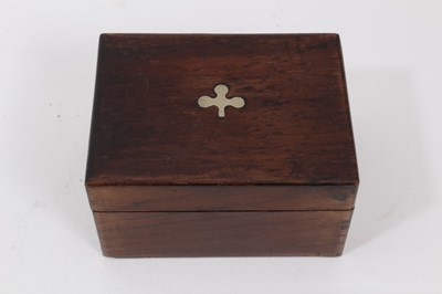 Lot 730 - Black Forest style carved inkstand together with two snuff boxes, another box and small collection of gaming counters.