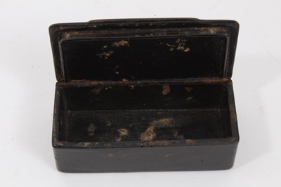Lot 730 - Black Forest style carved inkstand together with two snuff boxes, another box and small collection of gaming counters.