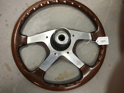 Lot 1237 - Jaguar Momo wooden framed steering wheel- previously fitted to a Jaguar XJS