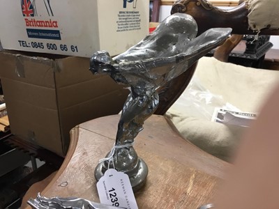 Lot 1239 - Reproduction Rolls-Royce mascot , Jaguar mascot and Mercedes Mascot (3)