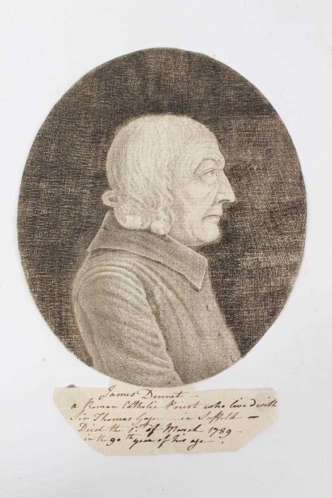 Lot 737 - Unusual Late 18th century pen portrait of James Dennett