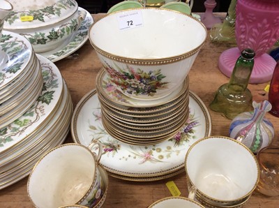 Lot 72 - Victorian Royal Worcester tea service with hand painted floral decoration together with a 'Queen Anne fine bone china' tea service (qty)