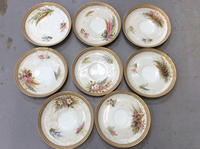 Lot 72 - Victorian Royal Worcester tea service with hand painted floral decoration together with a 'Queen Anne fine bone china' tea service (qty)