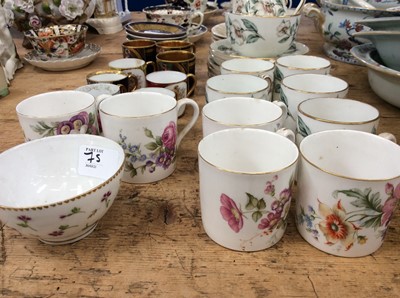 Lot 75 - Group of assorted decorative teaware including Ridgway, Crown Staffordshire and others (qty)