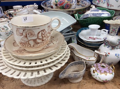Lot 76 - Copeland Spode wash jug and bowl retailed by Maple & Co, together with a jasperware jardinere and large quantity of decorative china (qty)