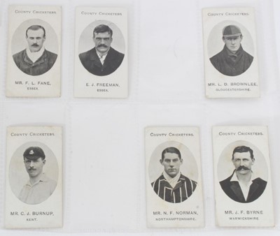Lot 31 - Cigarette cards - Taddy 1907. 6 different County Cricketers.