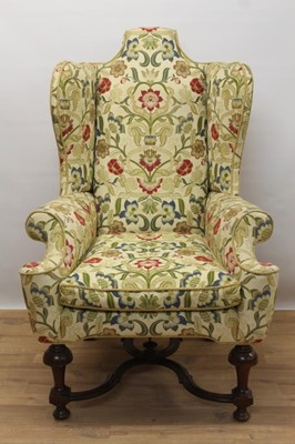 Lot 1352 - Good quality wing back chair in the 18th century style