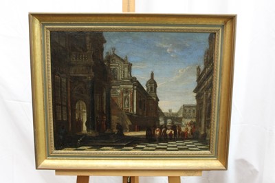 Lot 1278 - Circle of Gian Antonio Guardi (1699-1760) figures before a palace