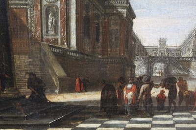 Lot 1278 - Circle of Gian Antonio Guardi (1699-1760) figures before a palace