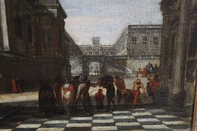 Lot 1278 - Circle of Gian Antonio Guardi (1699-1760) figures before a palace