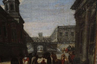 Lot 1278 - Circle of Gian Antonio Guardi (1699-1760) figures before a palace