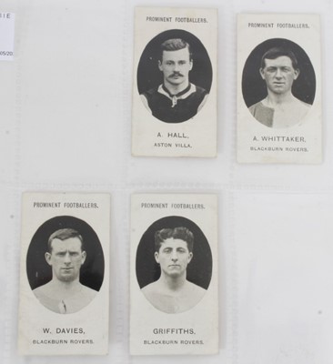 Lot 33 - Cigarette cards - Taddy 1907/8.    Prominent Footballers - 13 different, variety of backs