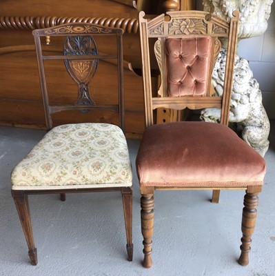Lot 6 - 19th century hall chair, together with various other chairs, piano stool