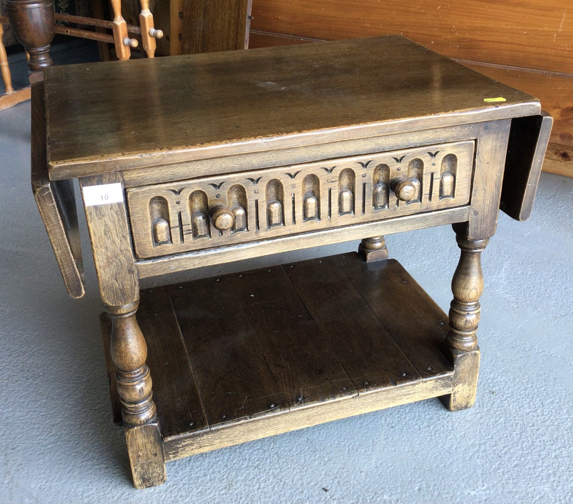 Lot 10 Old charm oak drop leaf coffee table