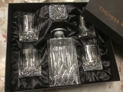 Lot 419 - Thomas Webb cased decanter set and two further decanters