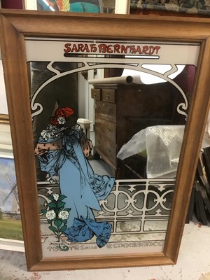 Lot 254 - Various pictures and an advertising mirror