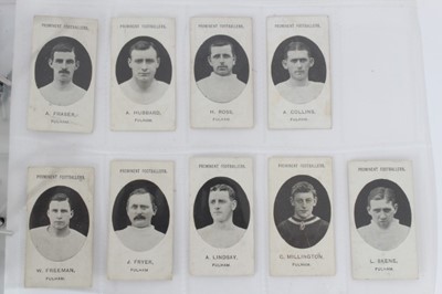 Lot 36 - Cigarette cards - Taddy 1907/8. Prominent Footballers - Fulham, 17 different cards.