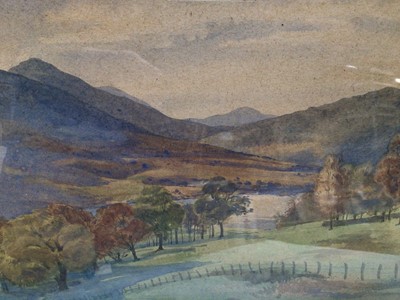 Lot 27 - Joanna Hassall, early 20th century, English School, watercolour - an extensive rural valley, signed, in glazed frame