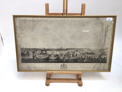 Lot 26 - Of local interest: 18th century black and white engraving 'To His Royal Highness George Prince of Wales. This View of an Encampment at Fornham near St Edmunds Bury...', published 1782 by Kendall at...