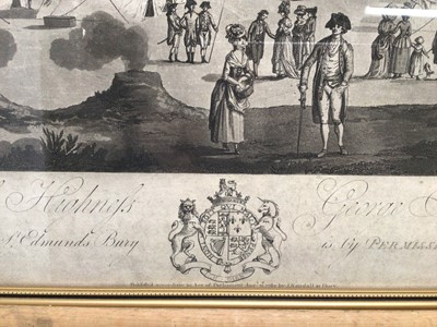 Lot 26 - Of local interest: 18th century black and white engraving 'To His Royal Highness George Prince of Wales. This View of an Encampment at Fornham near St Edmunds Bury...', published 1782 by Kendall at...