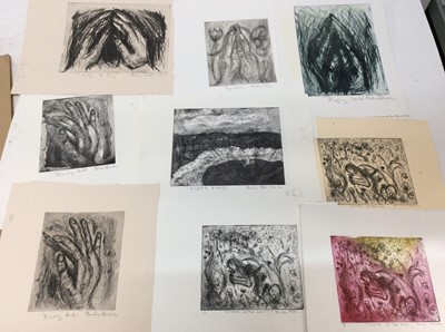 Lot 247 - Annelise Firth (b.1961) folio of etchings- hand studies, Oyster Fields and Incense of the Rose