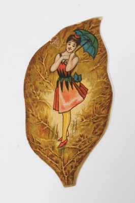 Lot 50 - Cigarette card - William Clark & Son 1898. "Tobacco Leaf Girls". Single card - Girl with umbrella.