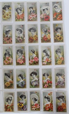 Lot 56 - Cigarette cards - Taddy 1899. Actresses with Flowers. Complete set of 25.