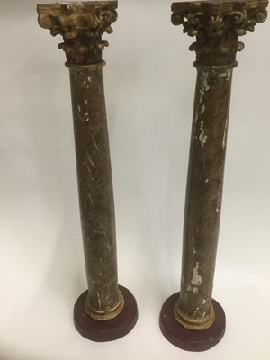 Lot 1490 - A pair of 18th/19th century painted wood columns