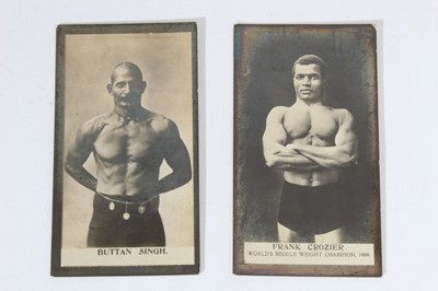 Lot 66 - Cigarette cards - Taddy 1910. Wrestlers - Frank Crozier and Buttan Singh. Set of two.