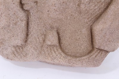 Lot 318 - Unusual Egyptian relief stone carving of a pharaoh