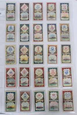 Lot 91 - Cigarette cards - R & J Hill Ltd 1901. Battle Ships & Crests. Complete set of 25.