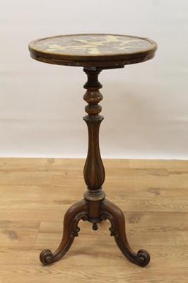 Lot 1422 - Good William IV rosewood occasional table with inset septarian nodule marble top, on fluted column