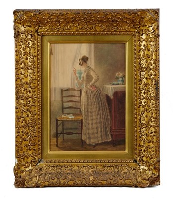 Lot 1200 - William Henry Hunt (1790-1864) watercolour - Anticipation, signed, labels
verso, in glazed gilt frame