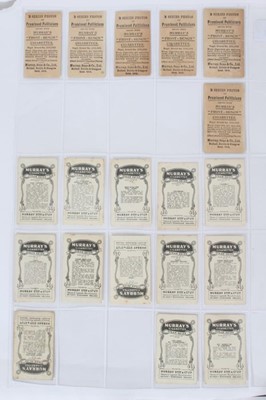 Lot 101 - Cigarette cards - Murray Son & Co 1909. 6 Prominent Politicians (Without in two strengths).