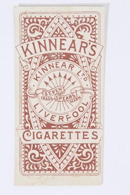 Lot 107 - Cigarette cards - Kinnear Ltd 1898. Jockeys. Single card - Tod Sloan, Lord Beresford's Colors.