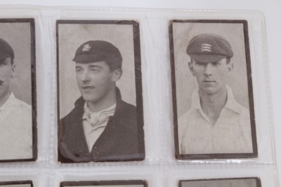 Lot 112 - Cigarette cards - R & J Hill Ltd 1912. Famous Cricketers Series (Blue back). Complete set of 28.