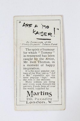 Lot 118 - Cigarette cards - Martins Ltd 1910.  Single card set - Arf A Mo Kaiser!