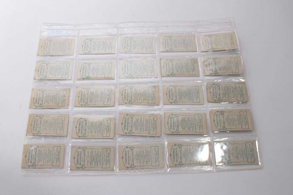 Lot 1315 - Cigarette cards - Taddy 1909. Territorial Regiments. Complete set of 25.